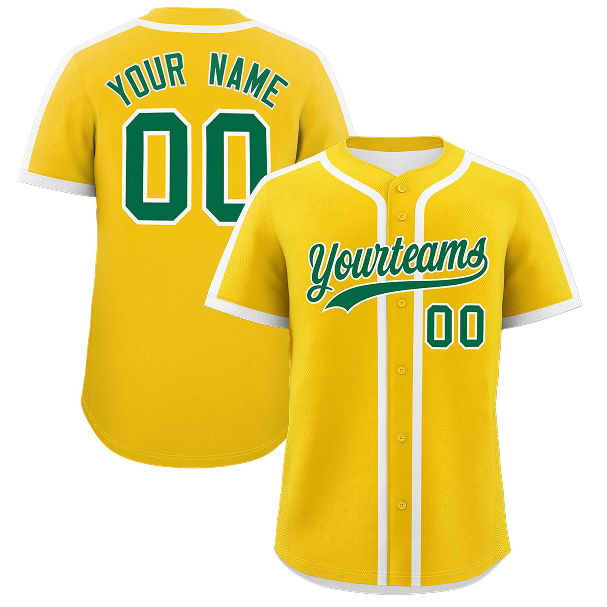 Custom Gold White Personalized Classic Authentic Baseball Jersey