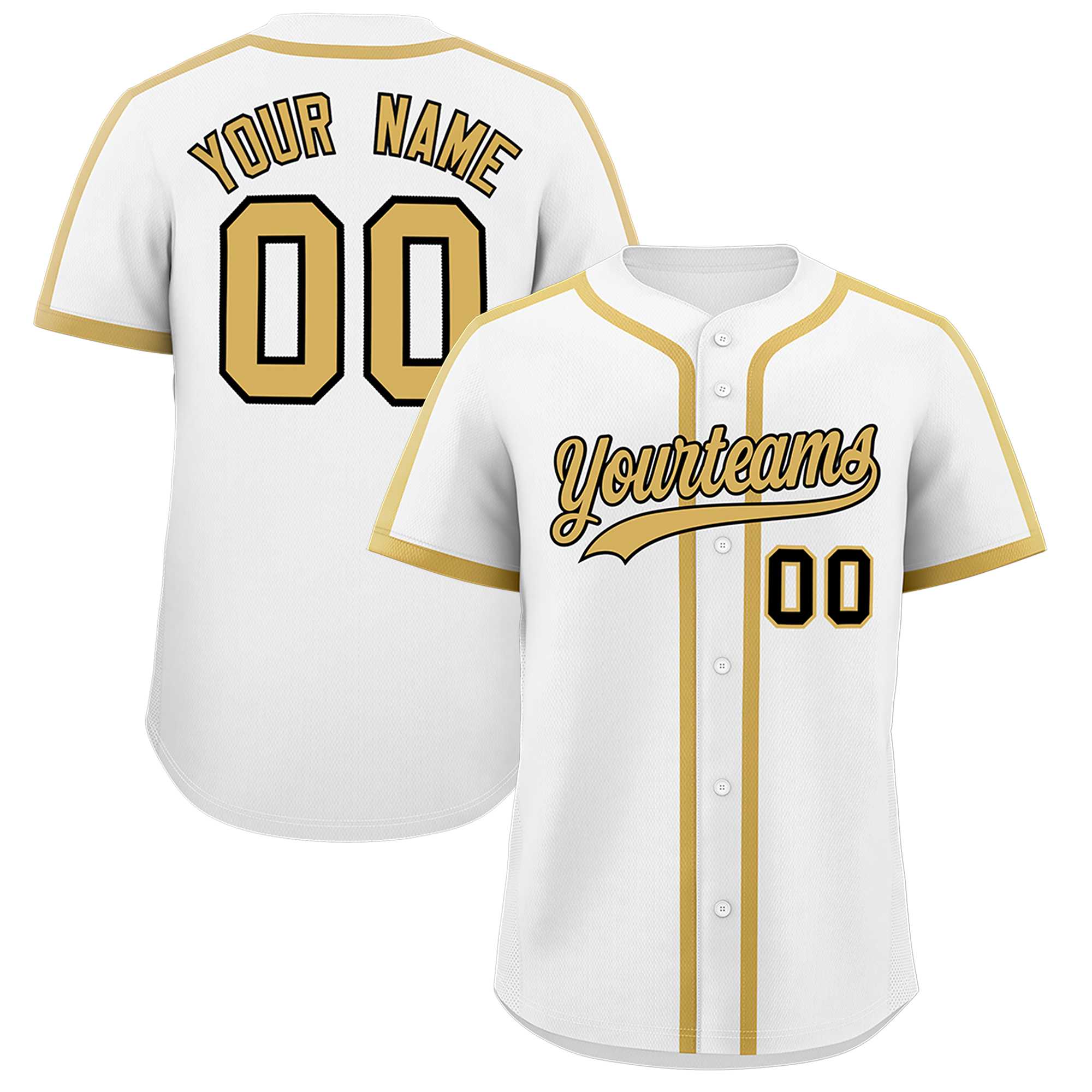 Custom White Khaki Personalized Classic Authentic Baseball Jersey