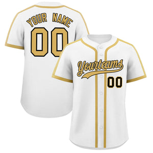 Custom White Khaki Personalized Classic Authentic Baseball Jersey