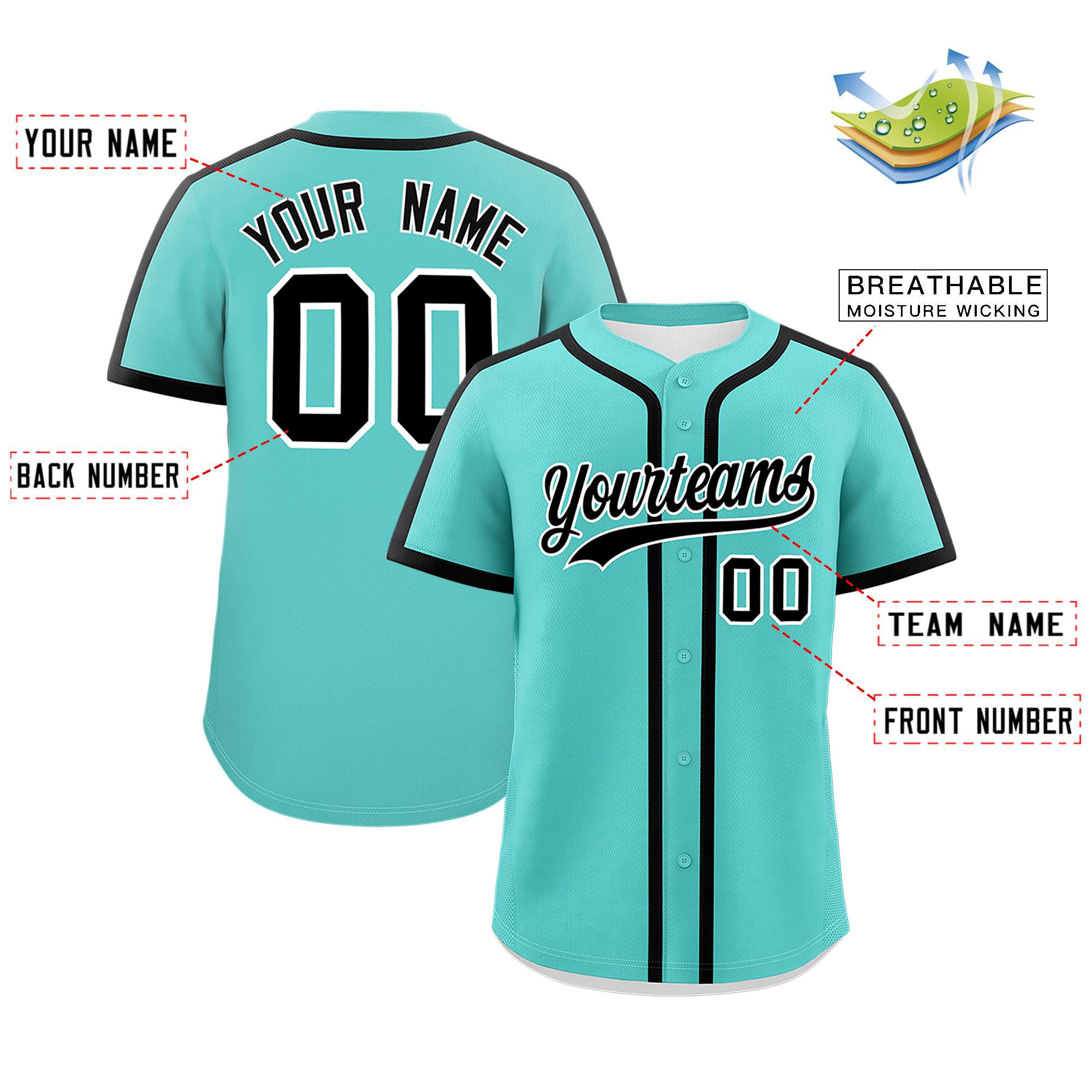 Custom Bright Green Black Personalized Classic Authentic Baseball Jersey