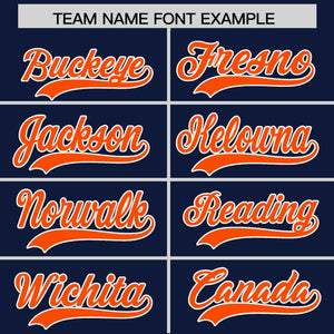 Custom Navy Orange Personalized Classic Authentic Baseball Jersey