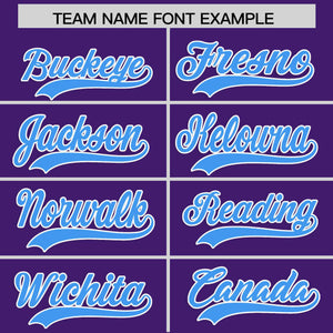 Custom Purple Powder Blue Personalized Classic Authentic Baseball Jersey