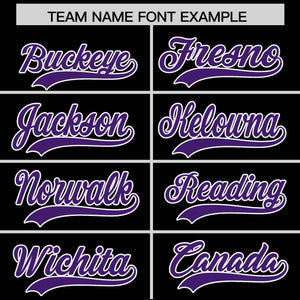 Custom Black Purple Personalized Classic Authentic Baseball Jersey