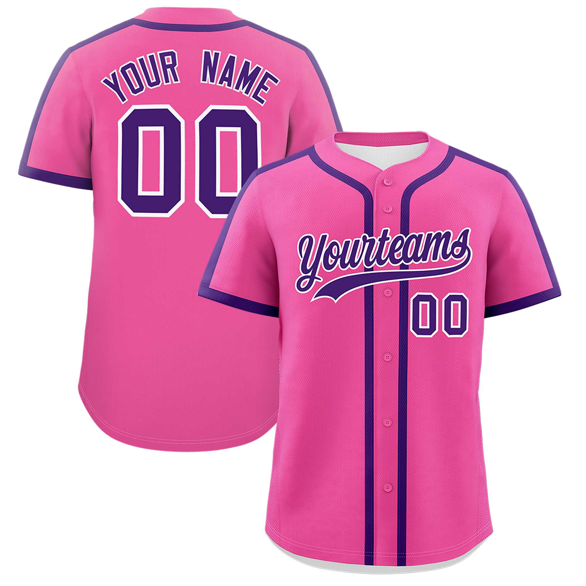 Custom Pink Purple Personalized Classic Authentic Baseball Jersey