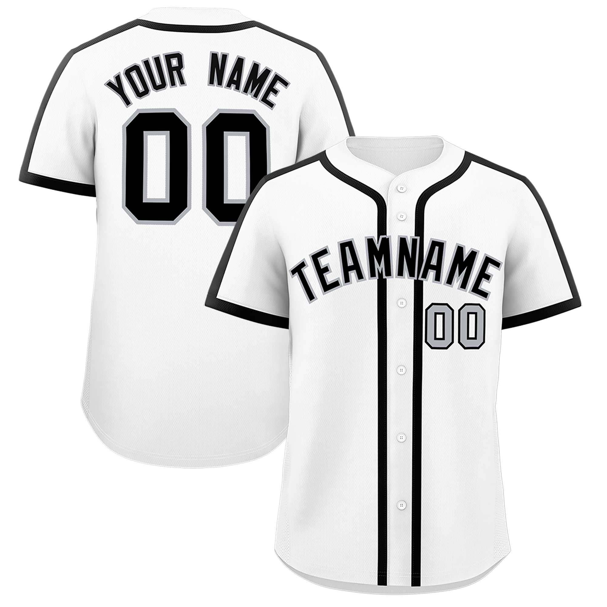 Custom White Black Personalized Classic Authentic Baseball Jersey