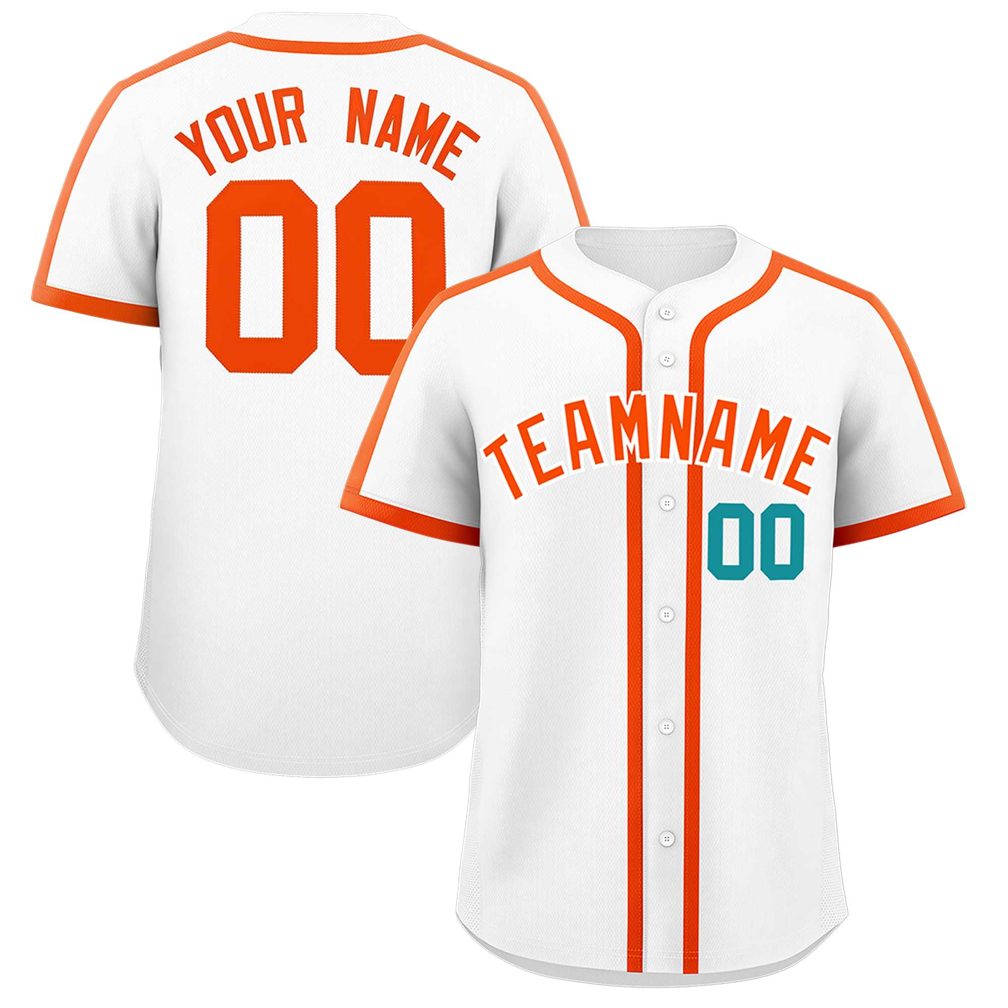 Custom White Orange Personalized Classic Authentic Baseball Jersey