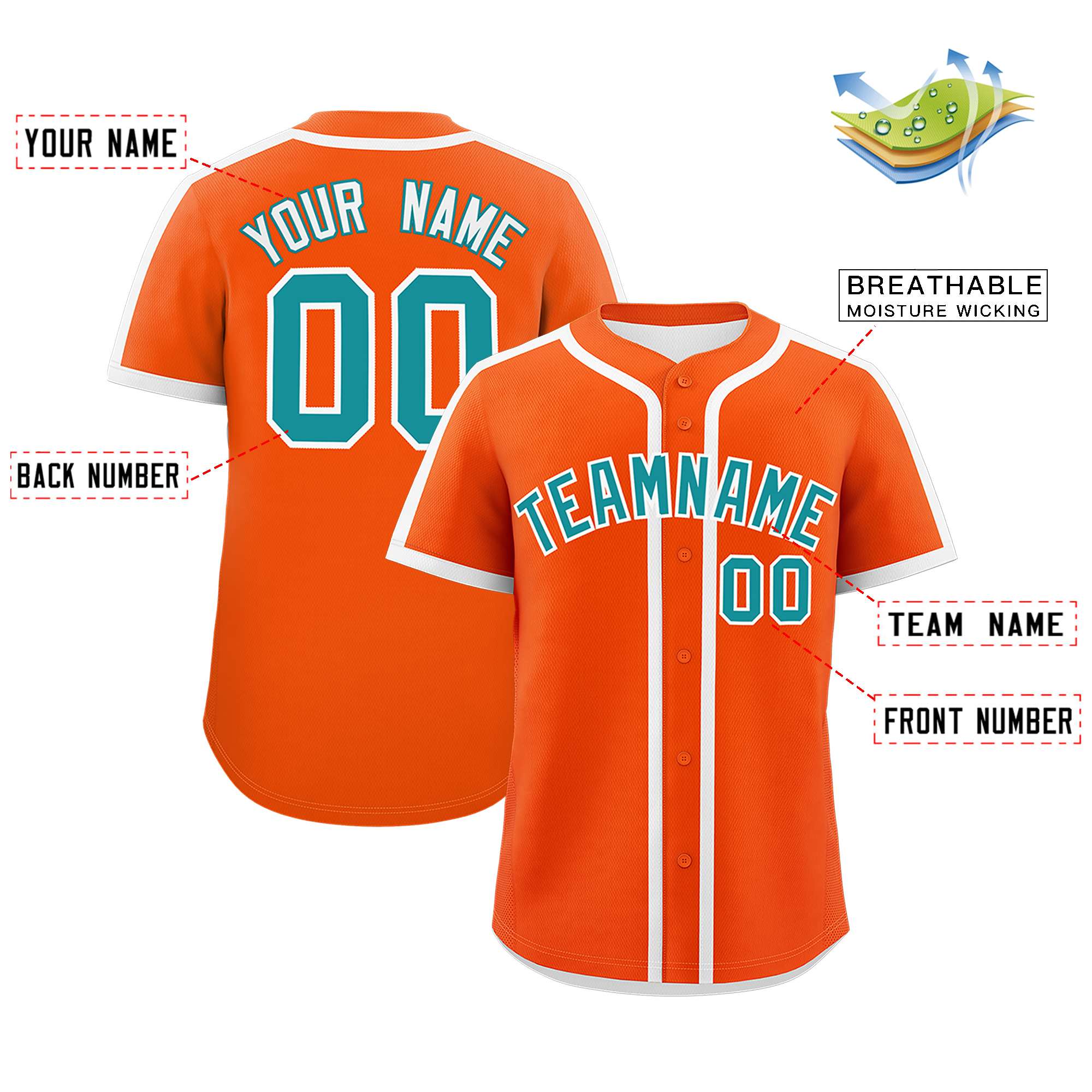 Custom Orange White Personalized Classic Authentic Baseball Jersey