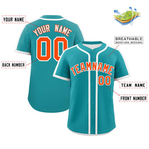 Custom Aqua White Personalized Classic Authentic Baseball Jersey