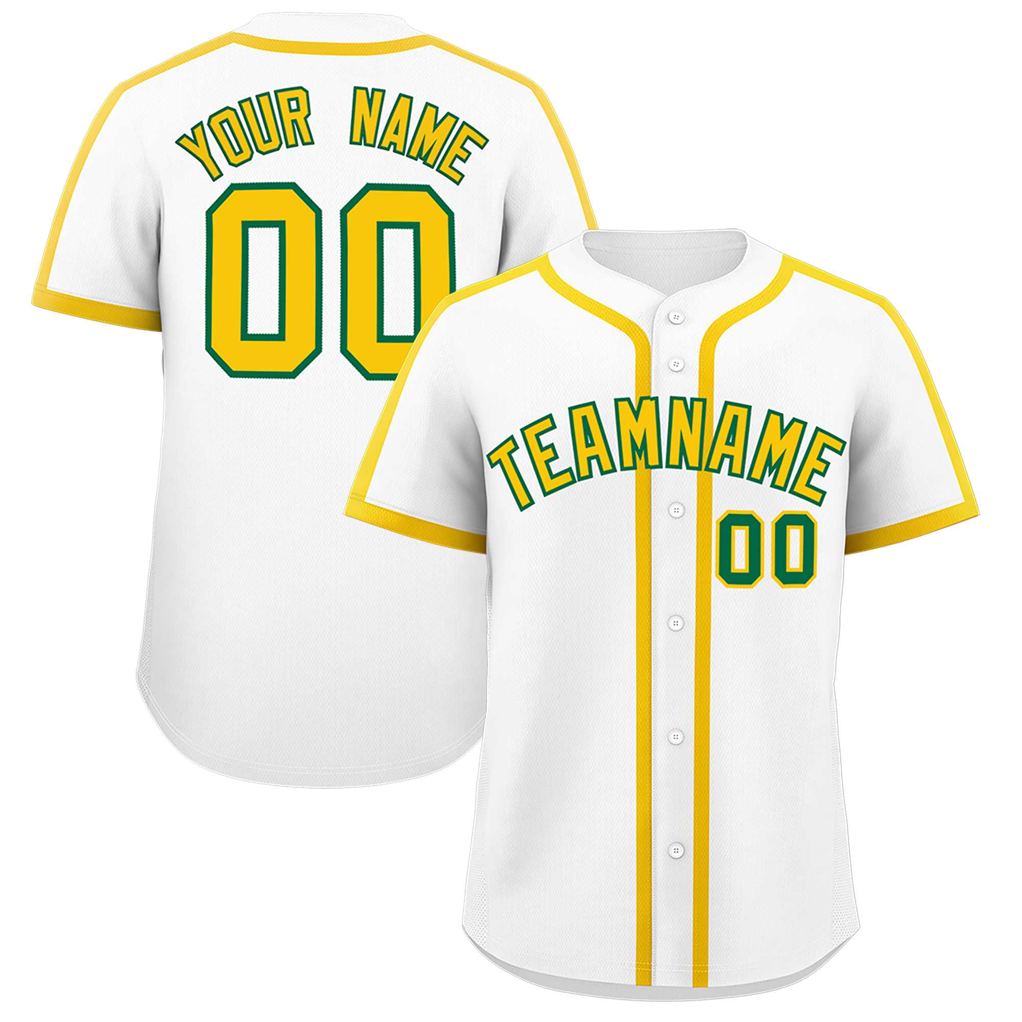 Custom White Gold Personalized Classic Authentic Baseball Jersey