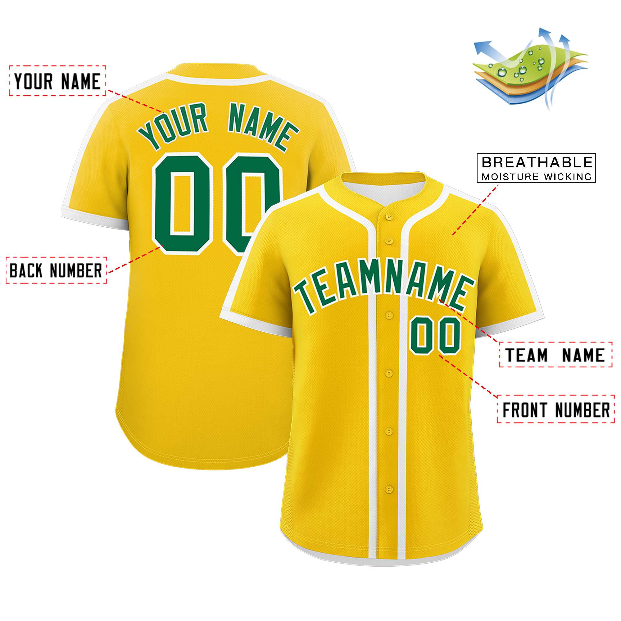 Custom Gold White Personalized Classic Authentic Baseball Jersey