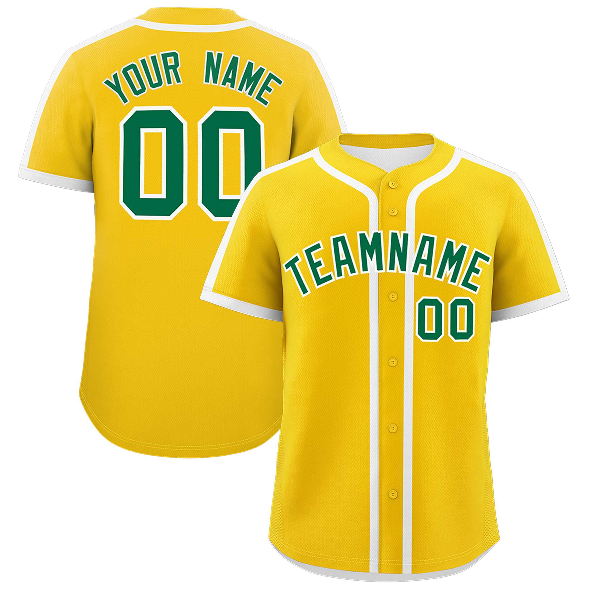 Custom Gold White Personalized Classic Authentic Baseball Jersey