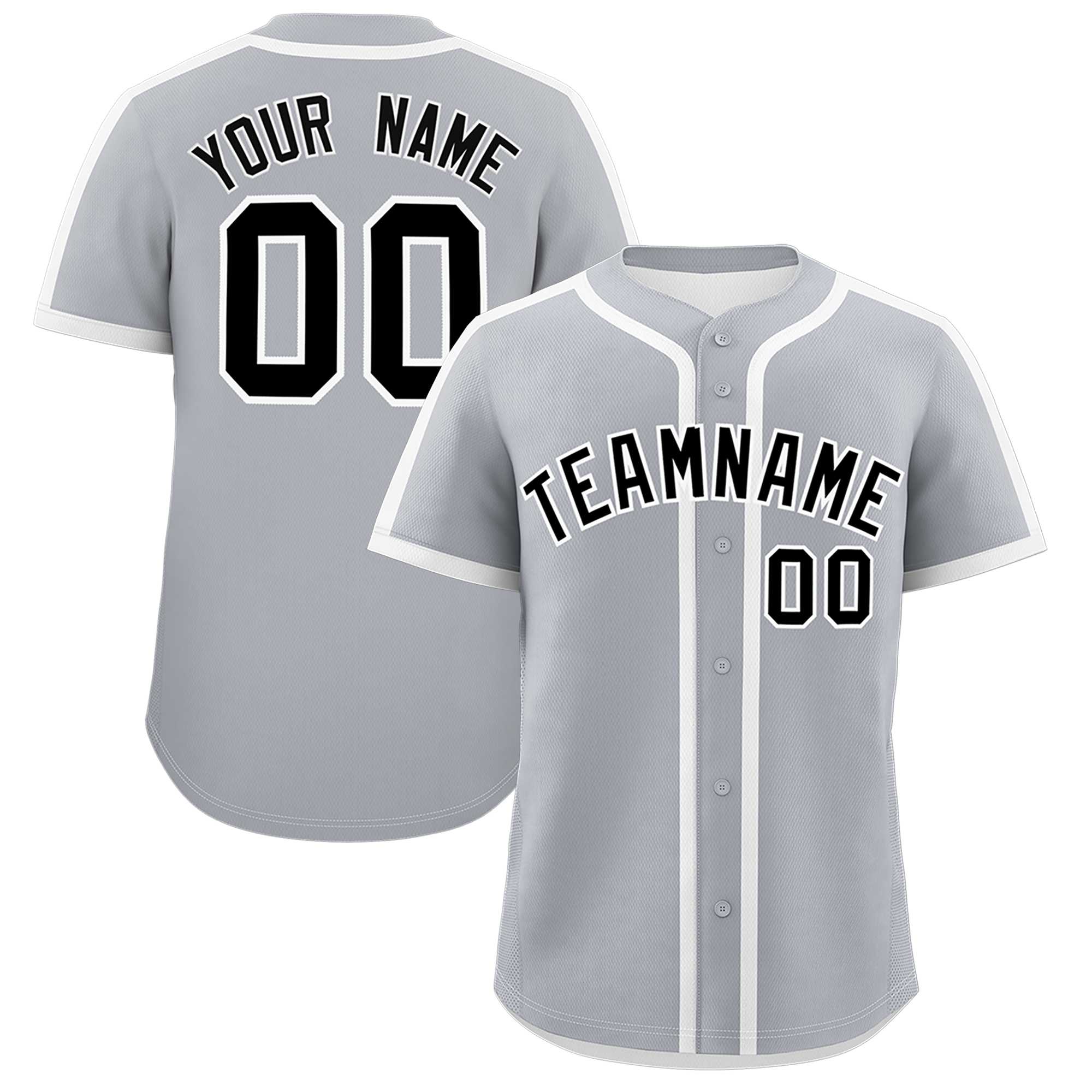 Custom Gray White Personalized Classic Authentic Baseball Jersey