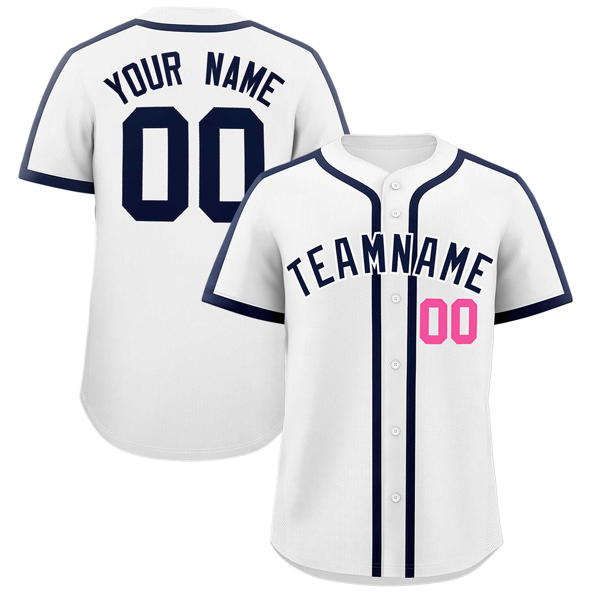 Custom White Navy Personalized Classic Authentic Baseball Jersey