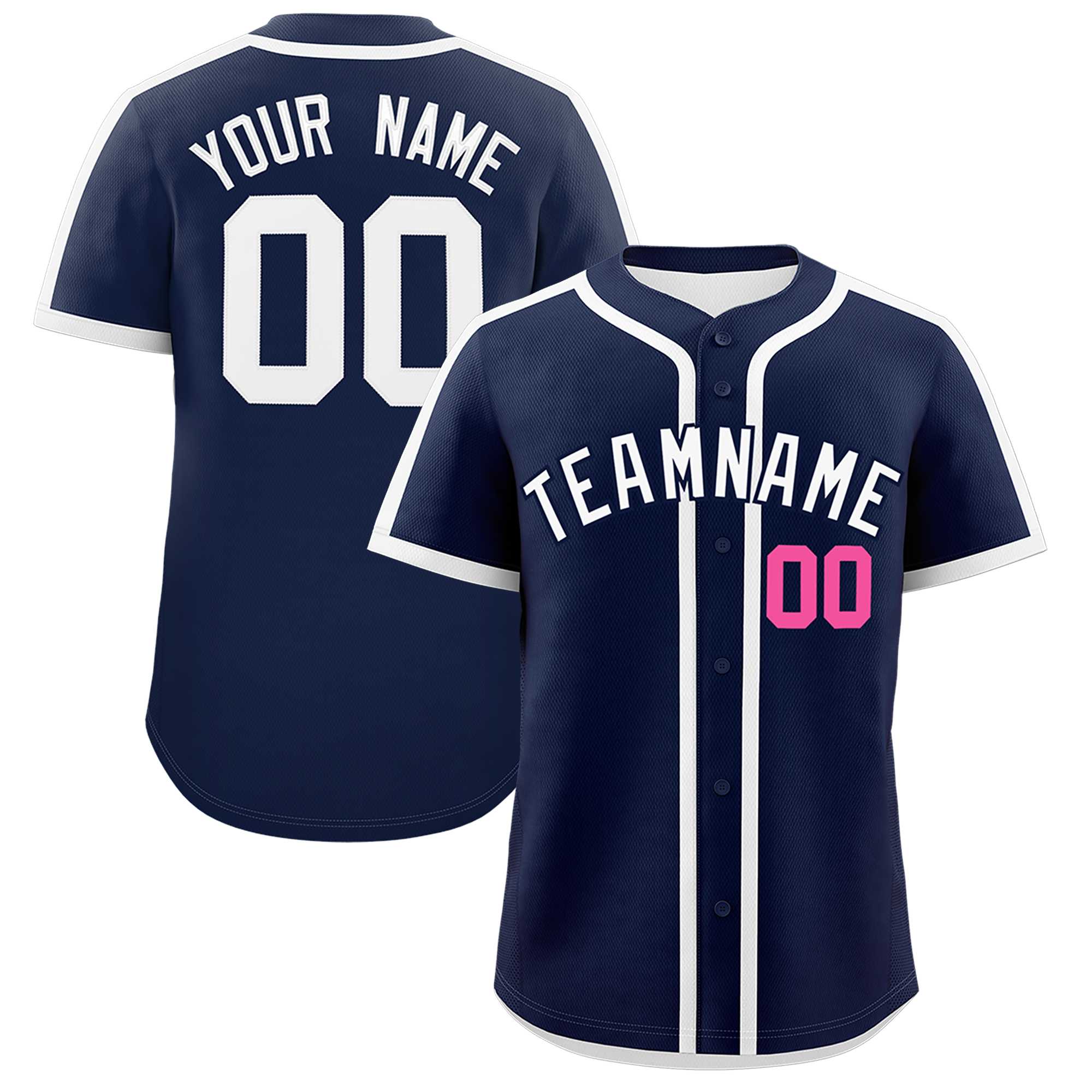 Custom Navy White Personalized Classic Authentic Baseball Jersey