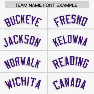 Custom White Purple Personalized Classic Authentic Baseball Jersey