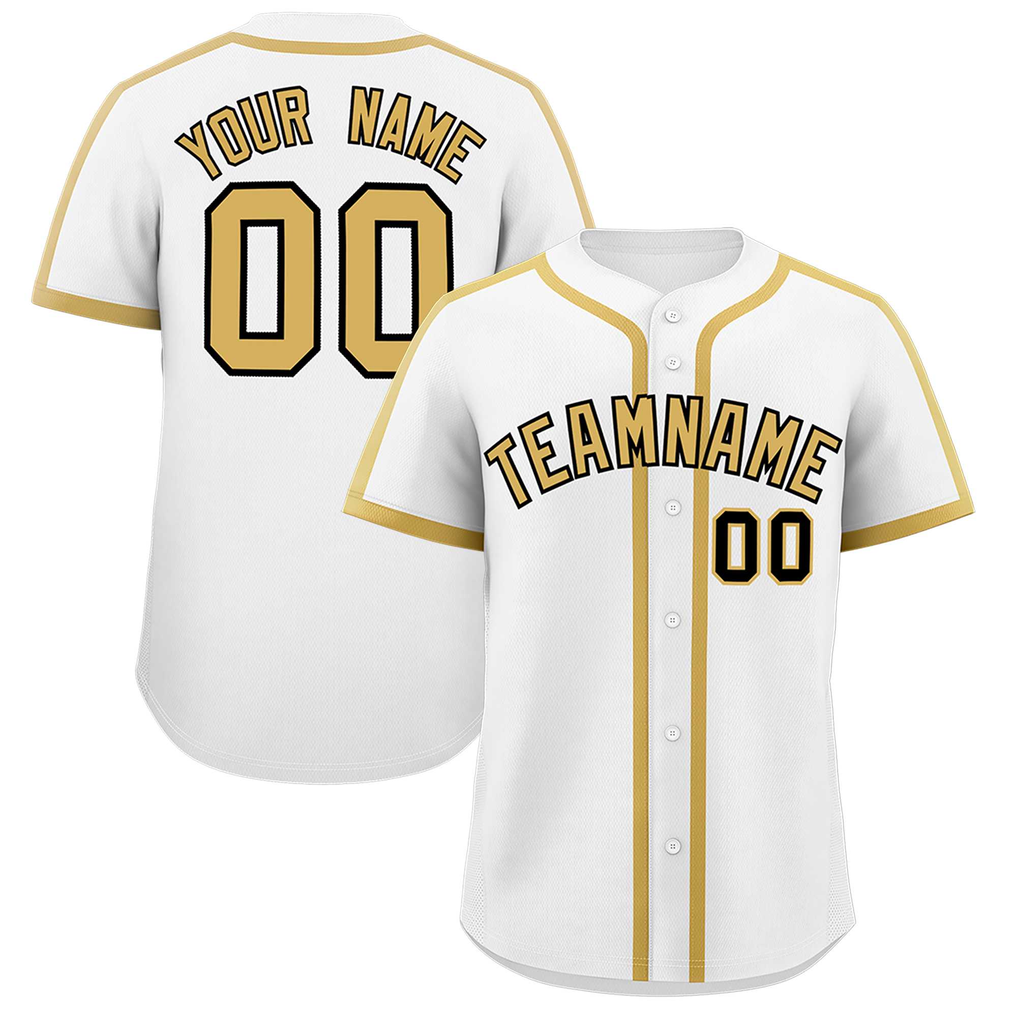 Custom White Khaki Personalized Classic Authentic Baseball Jersey