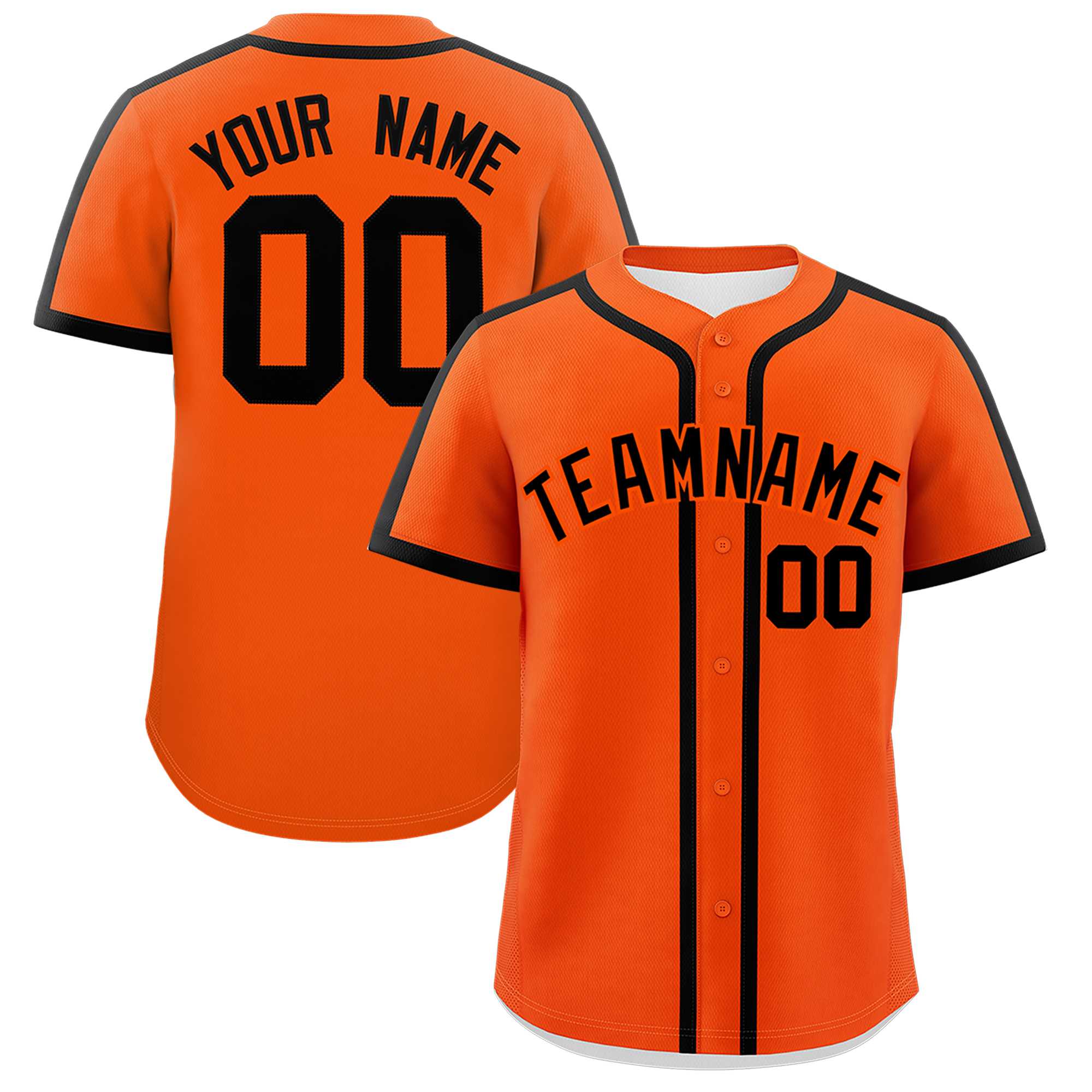 Custom Orange Black Personalized Classic Authentic Baseball Jersey