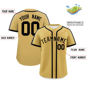 Custom Old Gold Black Personalized Classic Authentic Baseball Jersey