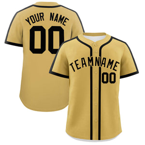 Custom Old Gold Black Personalized Classic Authentic Baseball Jersey