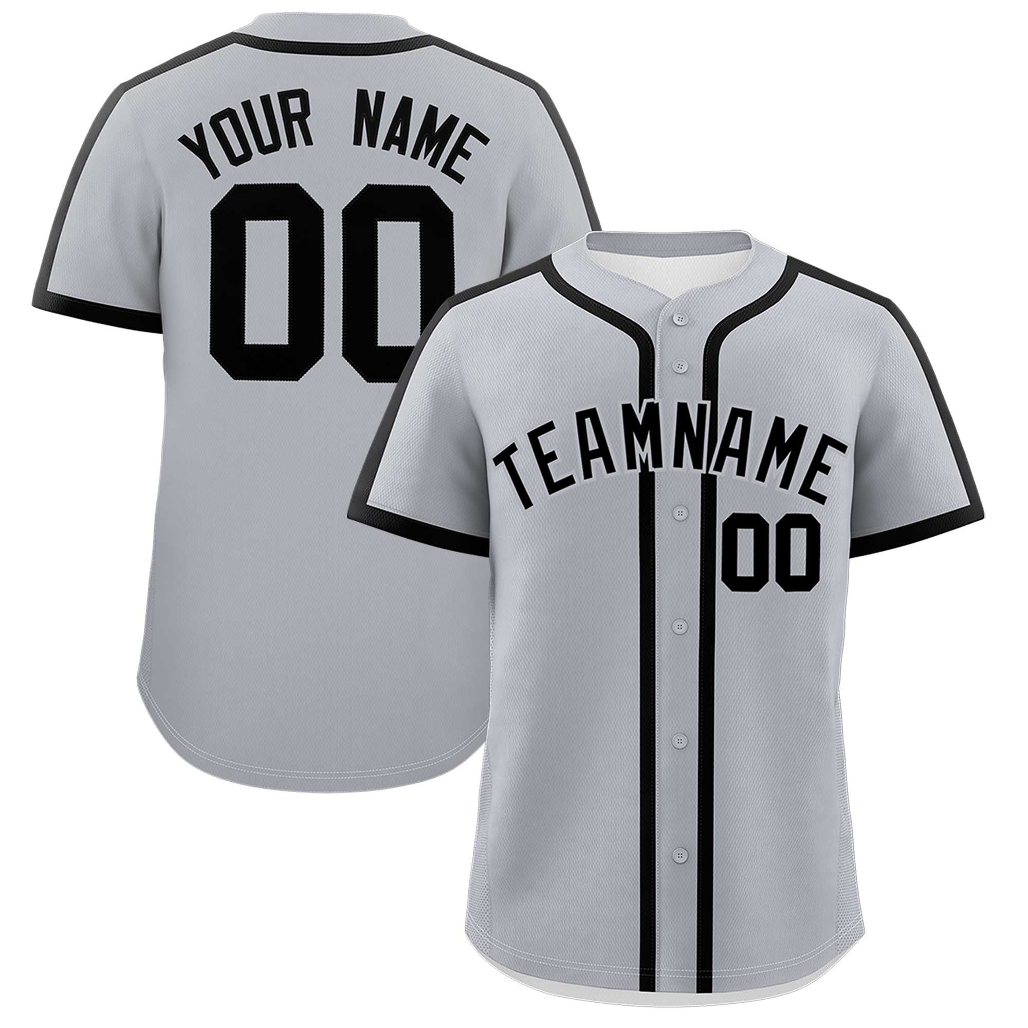 Custom Gray Black Personalized Classic Authentic Baseball Jersey