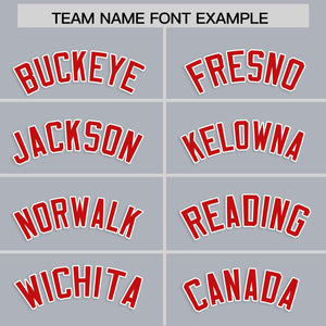 Custom Gray Red Personalized Classic Authentic Baseball Jersey