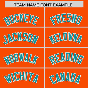 Custom Orange Aqua Personalized Classic Authentic Baseball Jersey