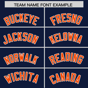 Custom Navy Orange Personalized Classic Authentic Baseball Jersey