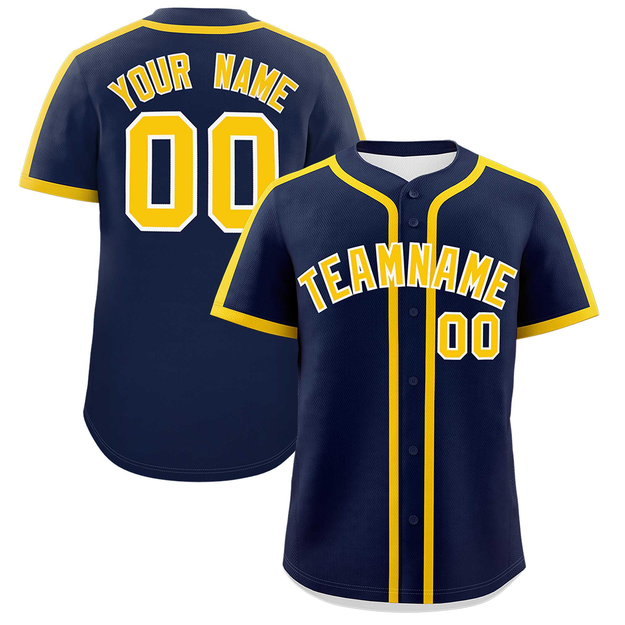 Custom Navy Gold Personalized Classic Authentic Baseball Jersey