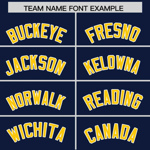 Custom Navy Gold Personalized Classic Authentic Baseball Jersey