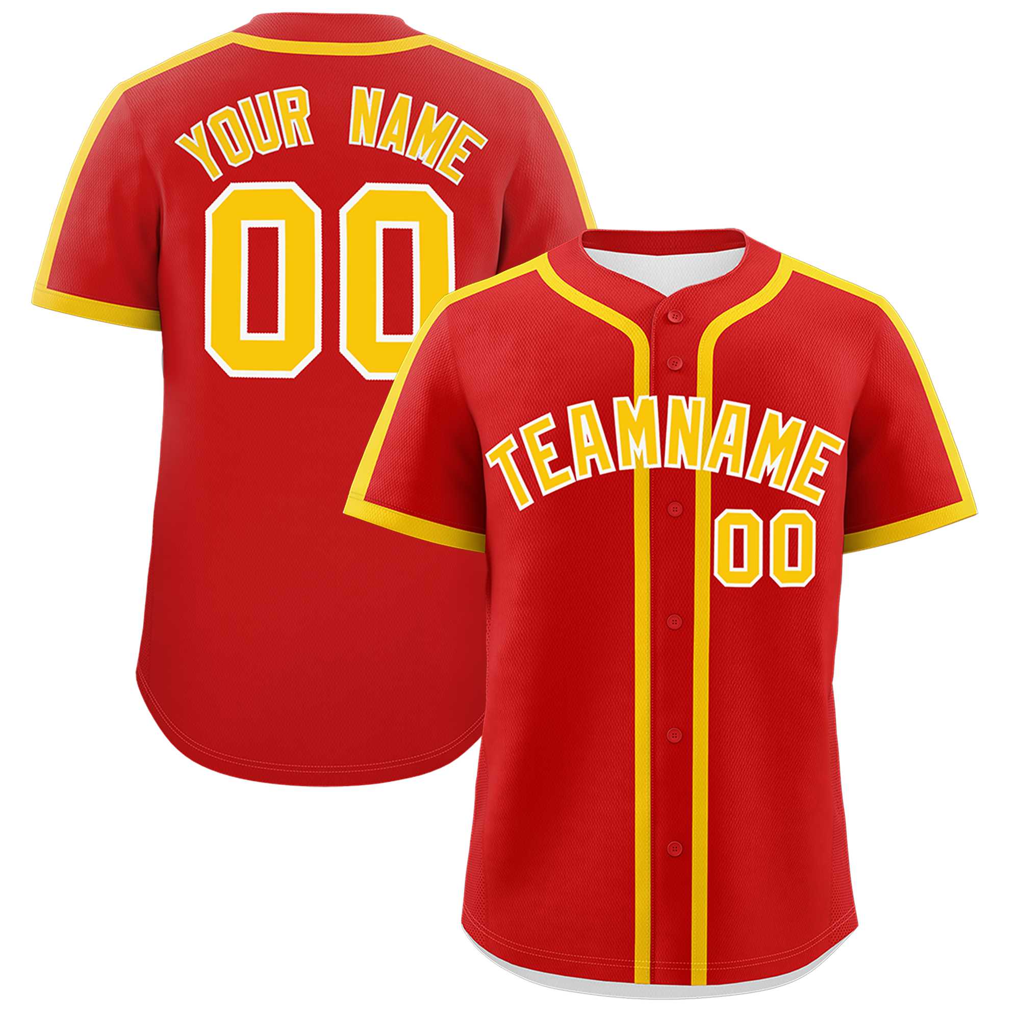 Custom Red Gold Personalized Classic Authentic Baseball Jersey