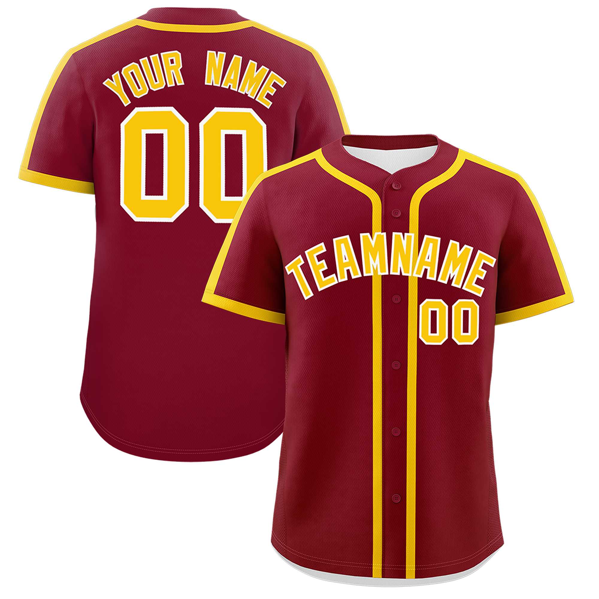 Custom Crimson Gold Personalized Classic Authentic Baseball Jersey