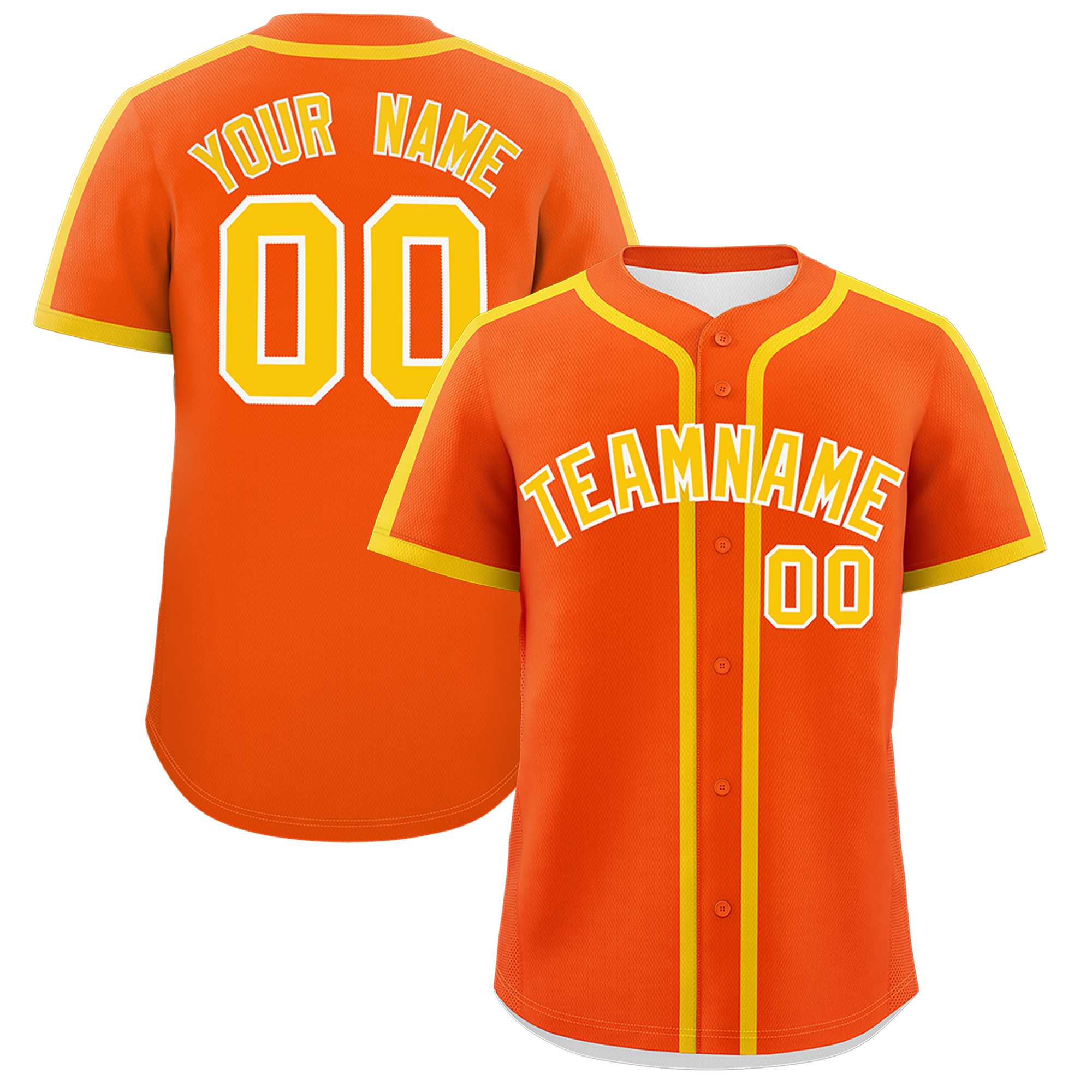 Custom Orange Gold Personalized Classic Authentic Baseball Jersey