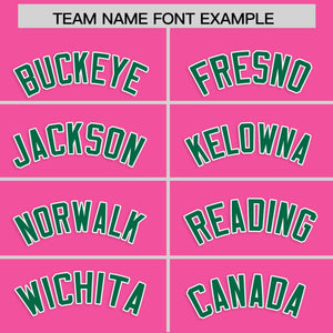 Custom Pink Kelly Green Personalized Classic Authentic Baseball Jersey