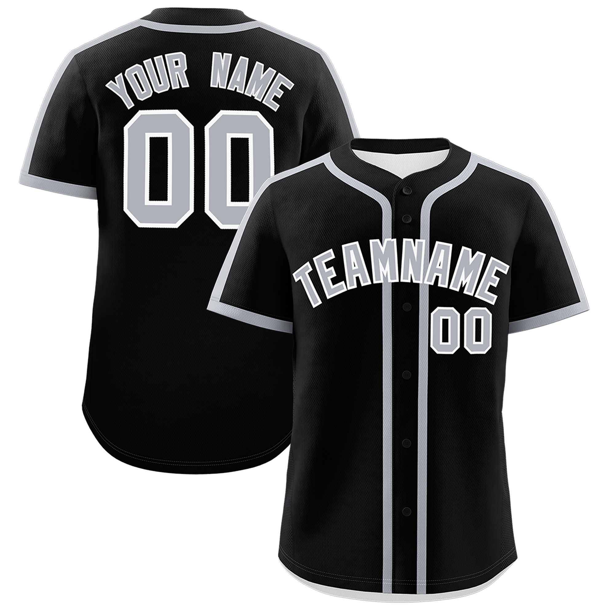 Custom Black Gray Personalized Classic Authentic Baseball Jersey