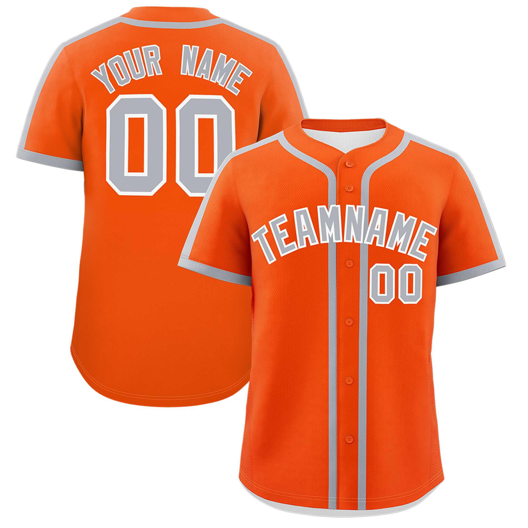 Custom Orange Gray Personalized Classic Authentic Baseball Jersey