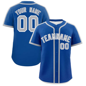 Custom Royal Gray Personalized Classic Authentic Baseball Jersey