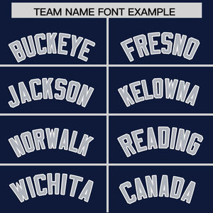 Custom Navy Gray Personalized Classic Authentic Baseball Jersey