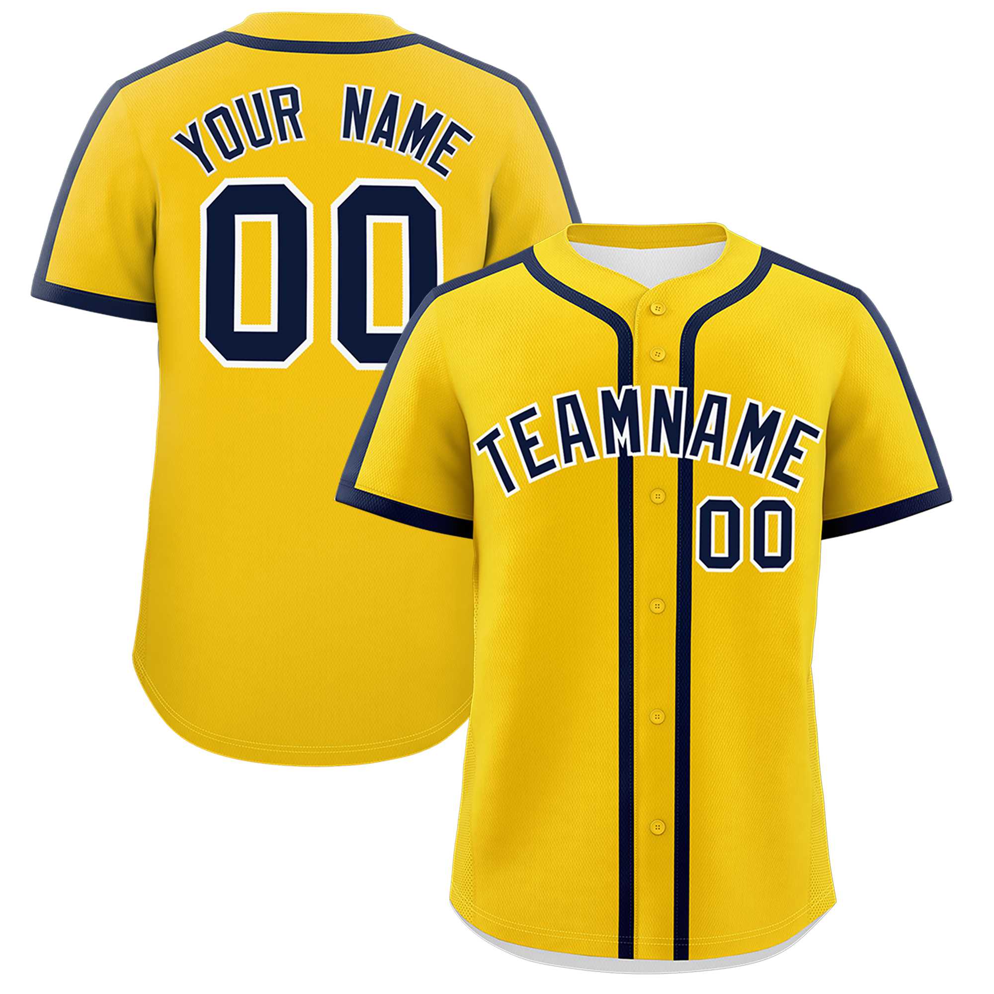 Custom Gold Navy Personalized Classic Authentic Baseball Jersey