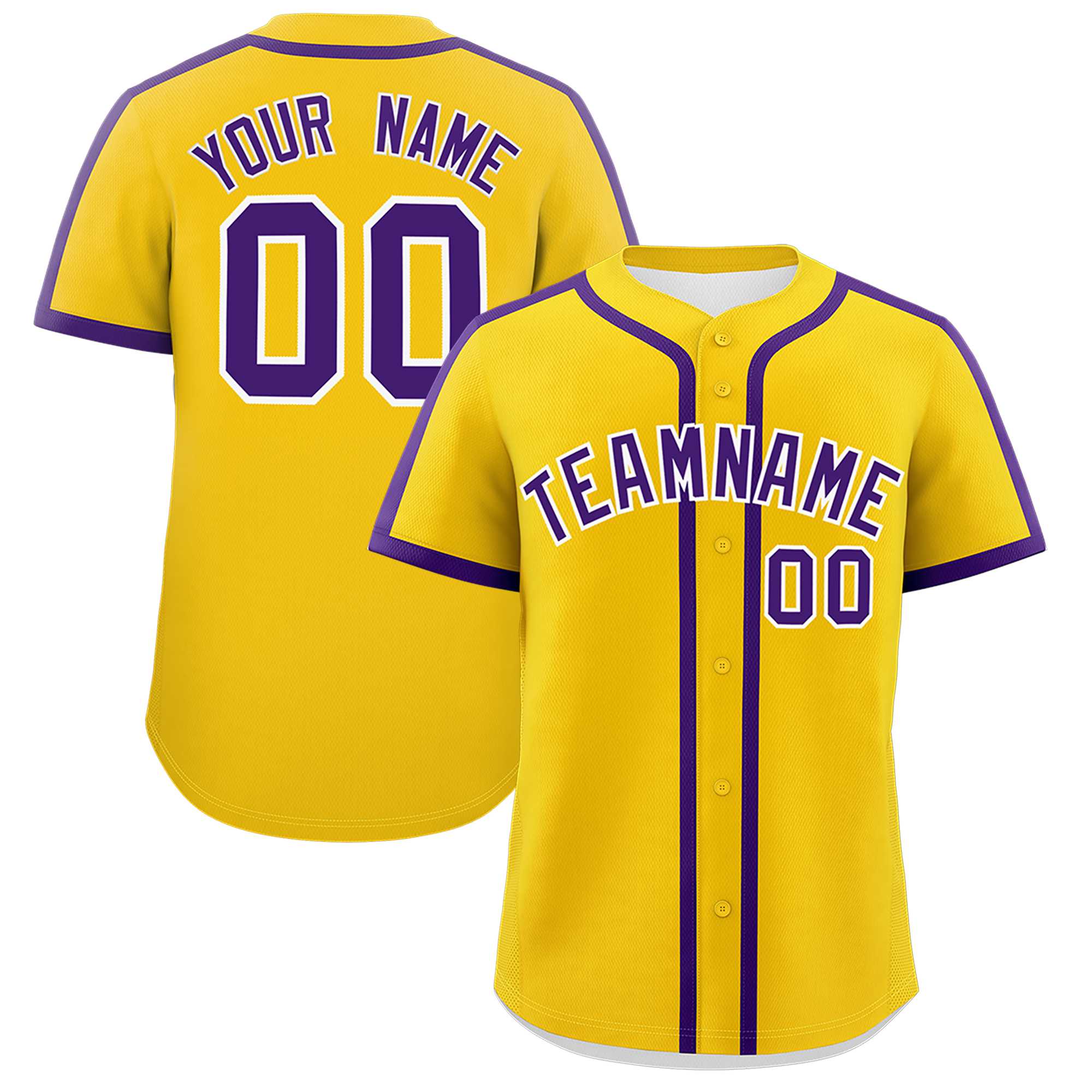 Custom Gold Purple Personalized Classic Authentic Baseball Jersey