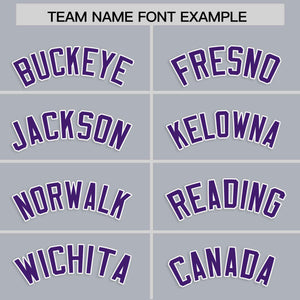 Custom Gray Purple Personalized Classic Authentic Baseball Jersey