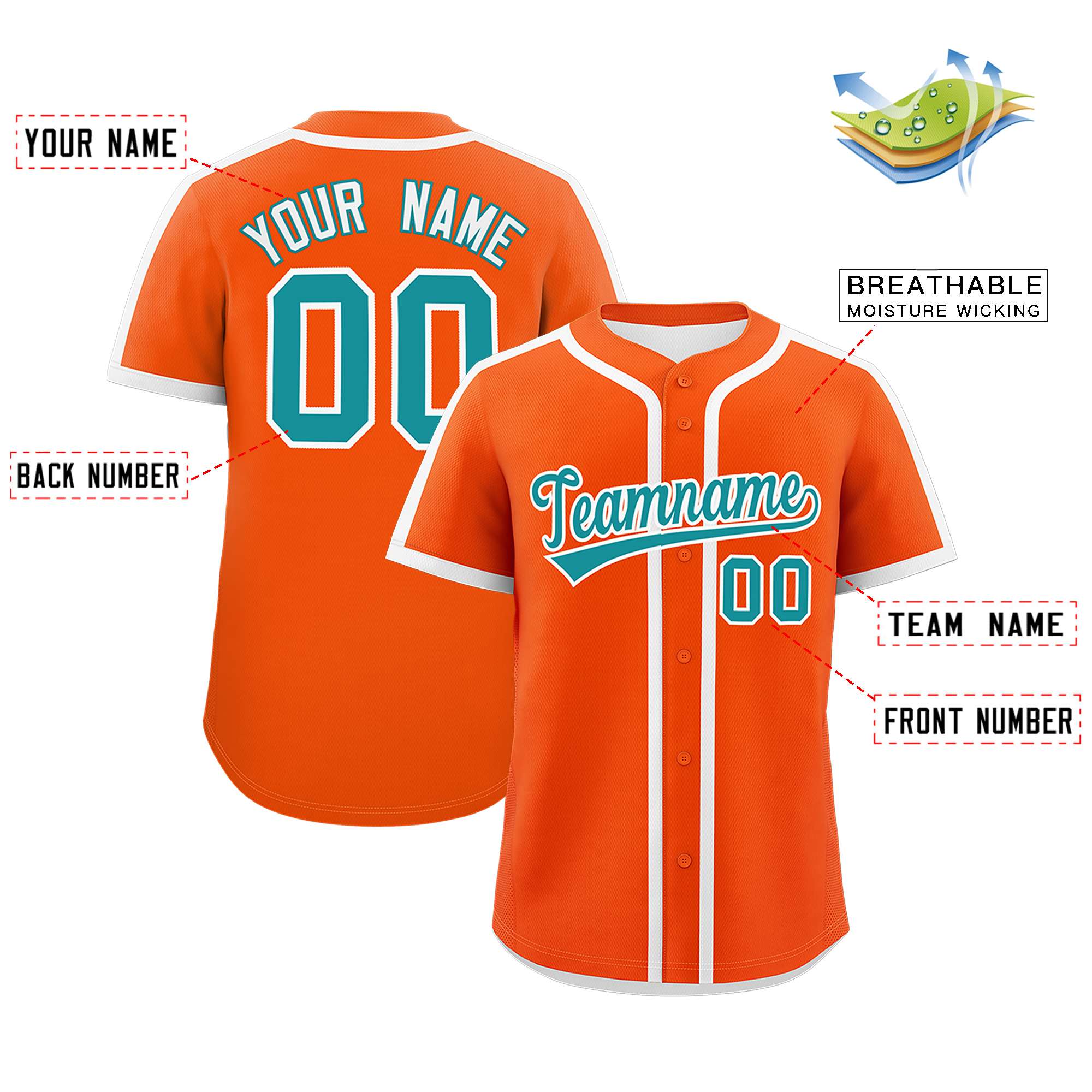 Custom Orange White Personalized Classic Authentic Baseball Jersey