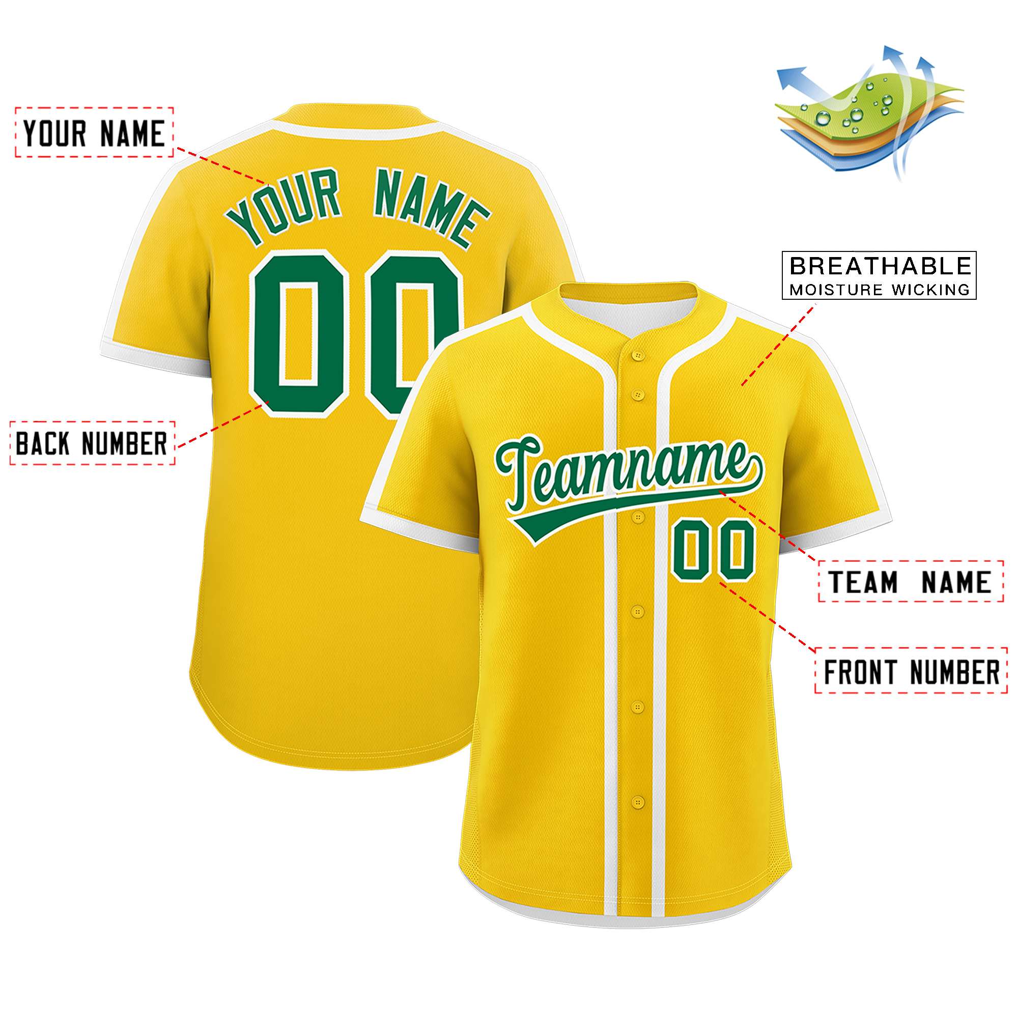 Custom Gold White Personalized Classic Authentic Baseball Jersey