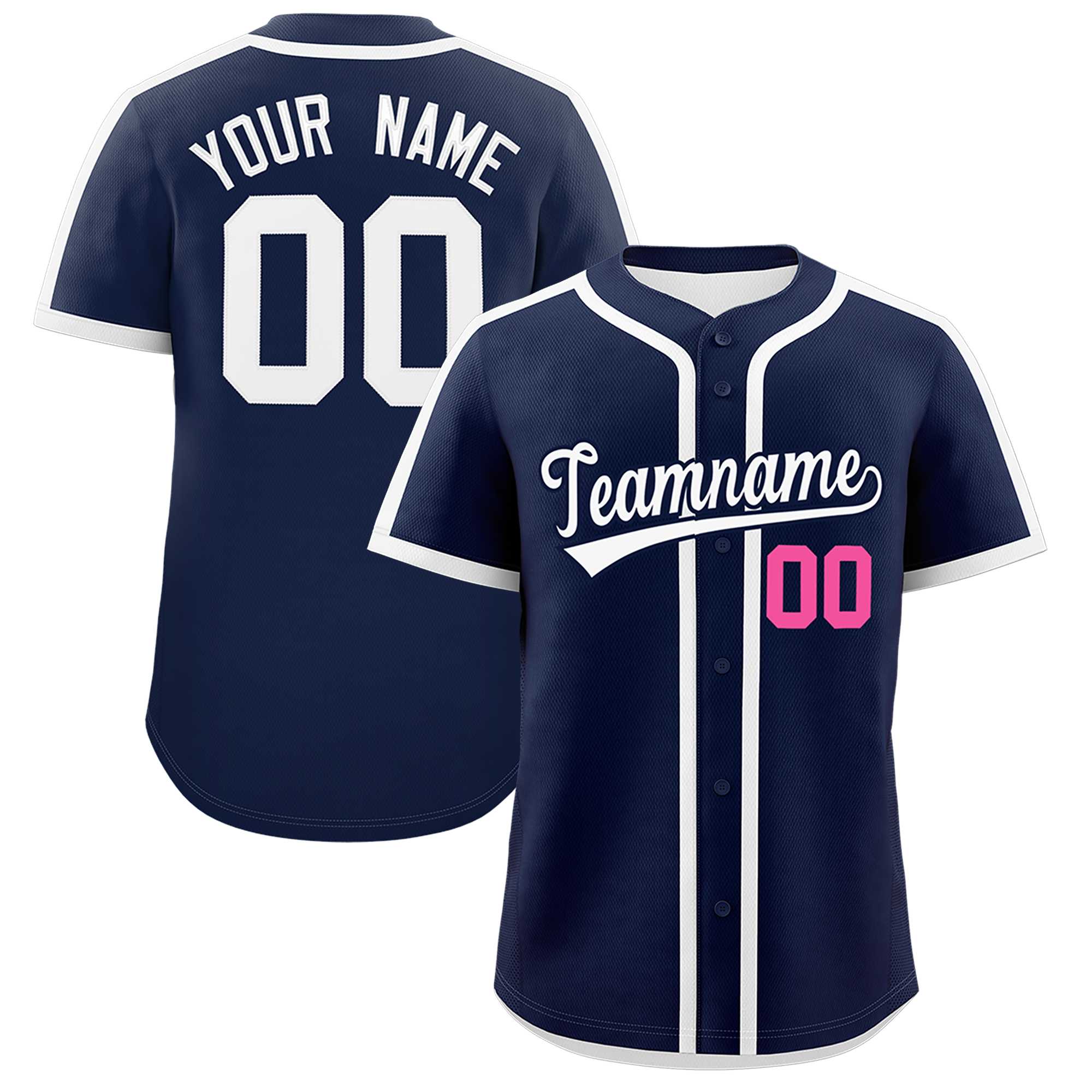 Custom Navy White Personalized Classic Authentic Baseball Jersey