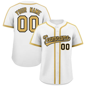 Custom White Khaki Personalized Classic Authentic Baseball Jersey