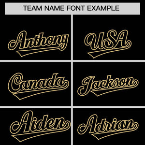 Custom Black Old Gold Personalized Classic Authentic Baseball Jersey