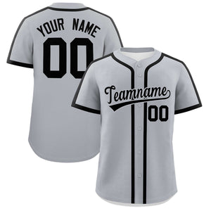 Custom Gray Black Personalized Classic Authentic Baseball Jersey