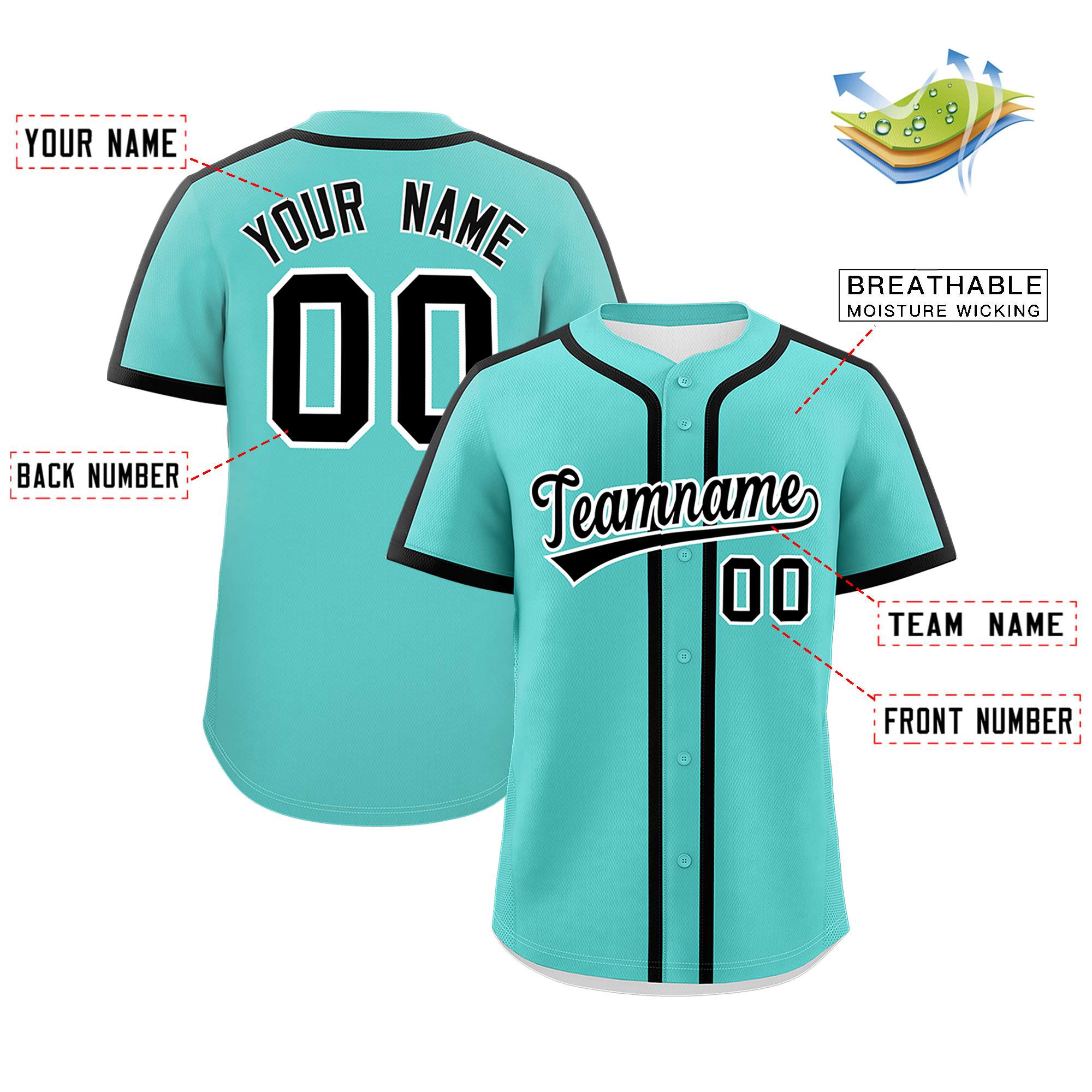 Custom Bright Green Black Personalized Classic Authentic Baseball Jersey