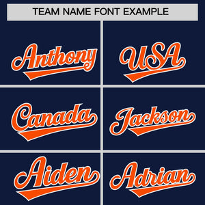 Custom Navy Orange Personalized Classic Authentic Baseball Jersey