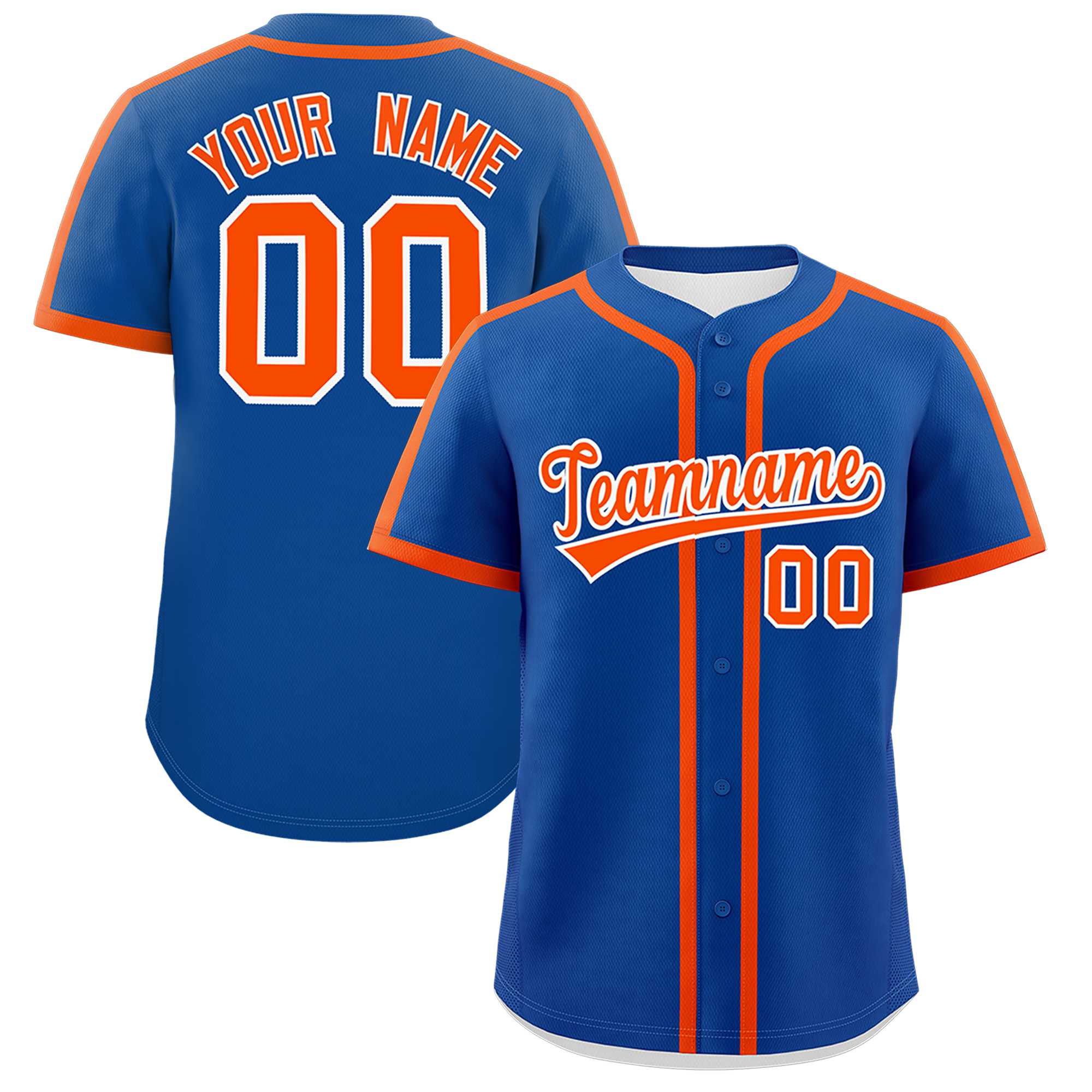 Custom Royal Orange Personalized Classic Authentic Baseball Jersey