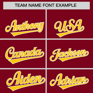 Custom Crimson Gold Personalized Classic Authentic Baseball Jersey